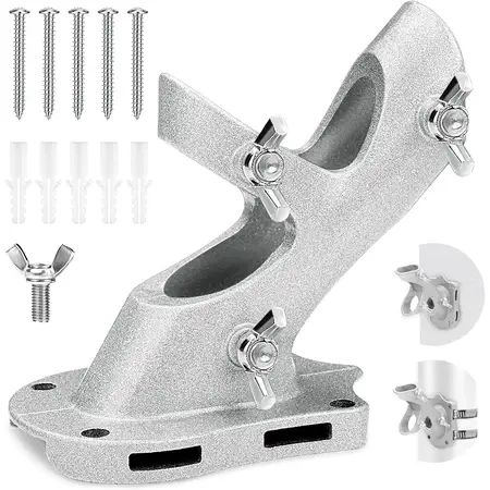1 Inch Flag Pole Holder for Outside House 2-Positions Metal Flagpole Bracket Mounts