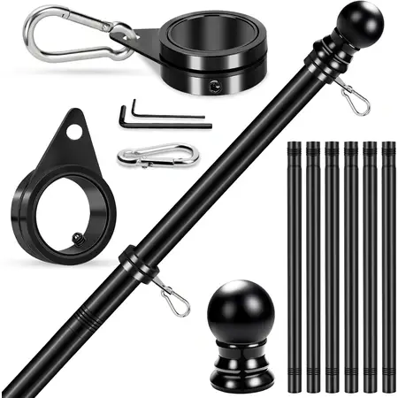 Flag Pole for Outside House Porch Wall Mount Stainless Steel Spinning Flagpole Kit