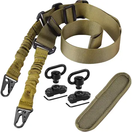 Two Point Traditional Sling Set with 360 Sling Swivel Mount and Shoulder Pad